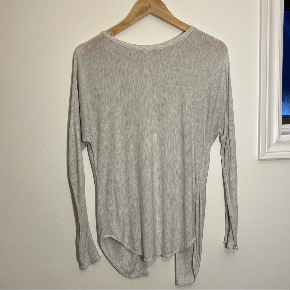 Aritzia Wilfred Light Grey Curtain Back Jersey Shirt